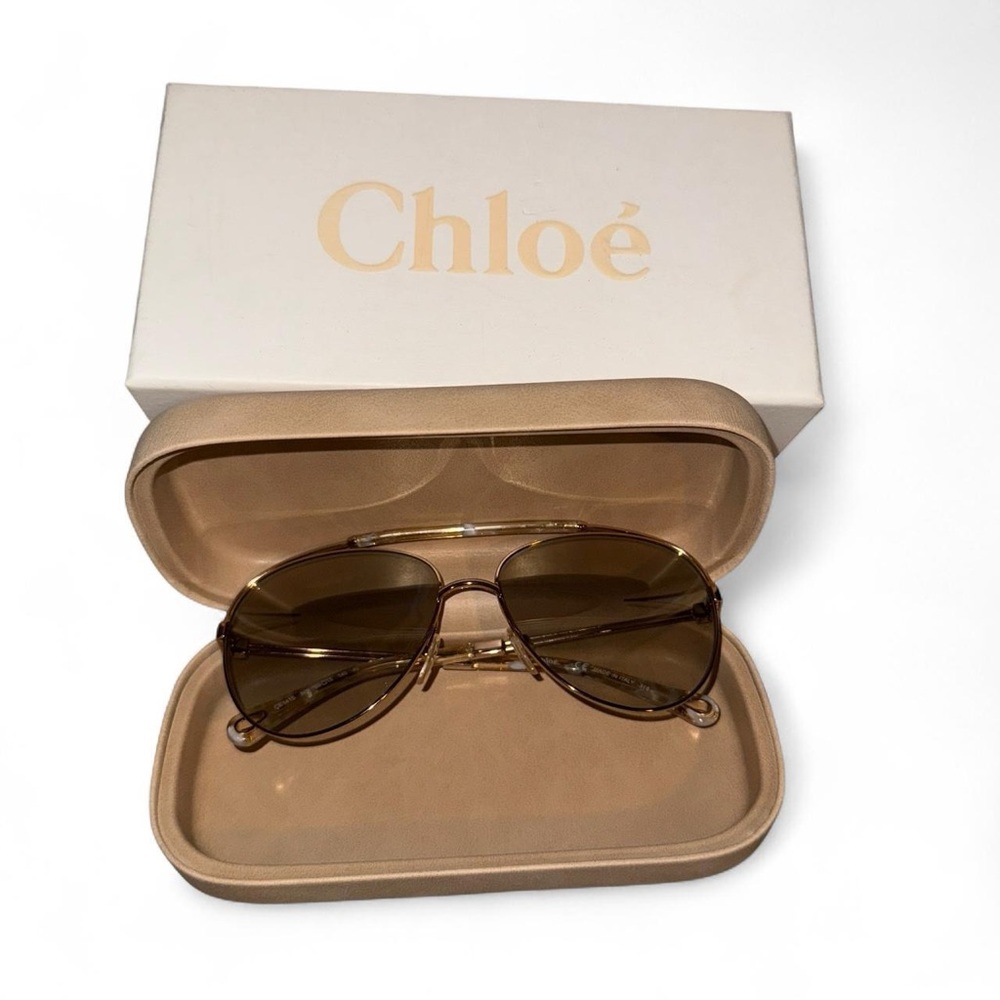 Chloé Brown Aviator Sunglasses: CE141SP
- Gold With Tortoiseshell Frame